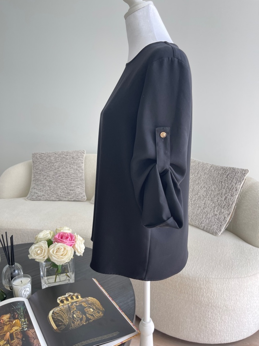 Versace Relaxed Black Blouse sz 38 $995 - Picture 9 of 16